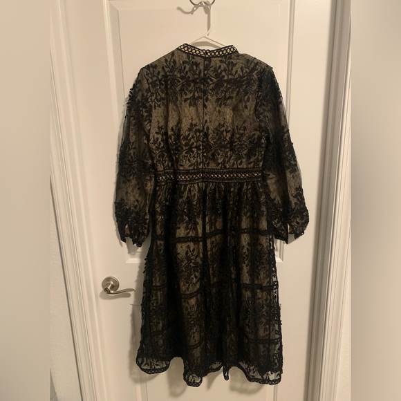 Ivy City Co Black Lace Overlay Dress - Picture 3 of 3